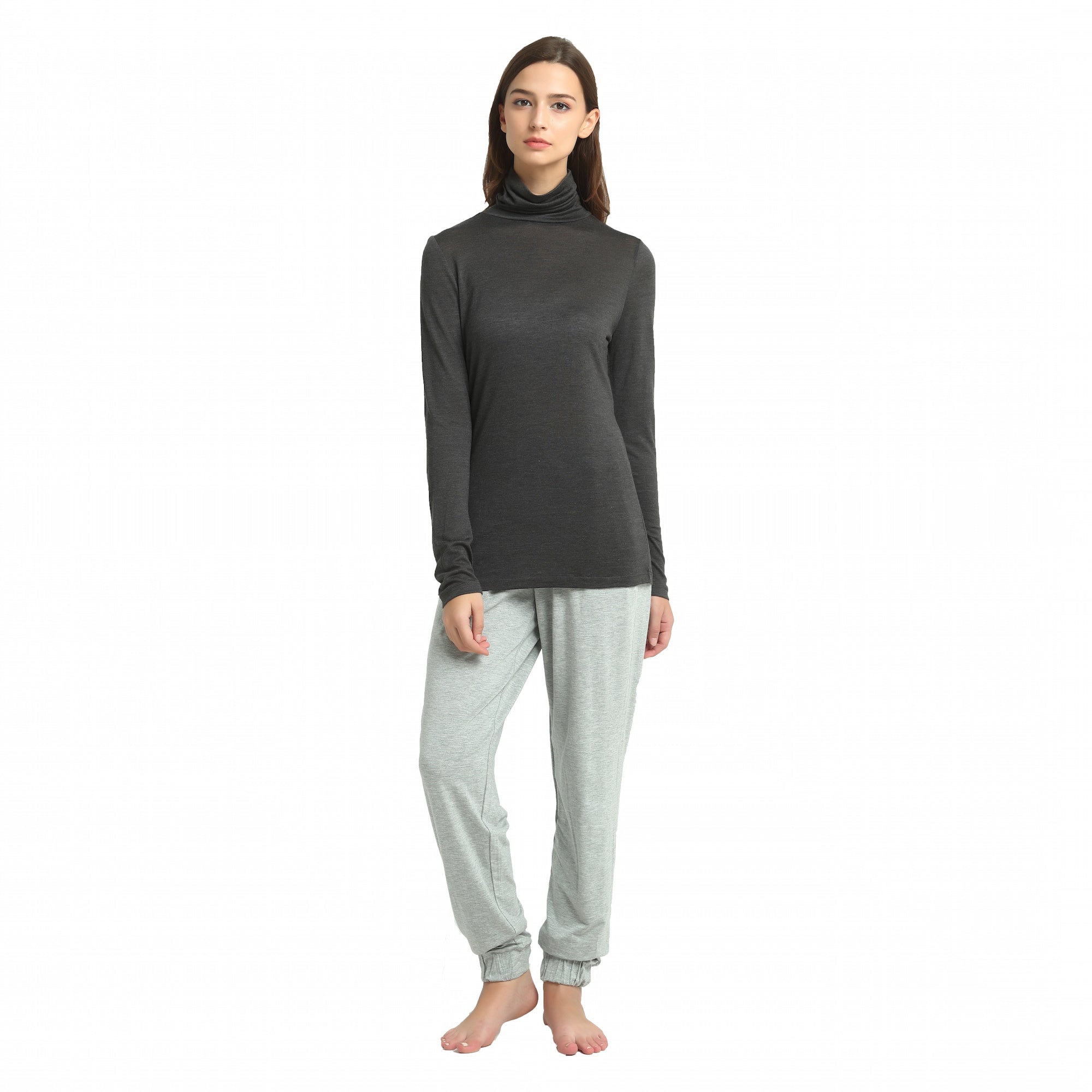 Deep Waistband Pull On Modal Yoga Trousers