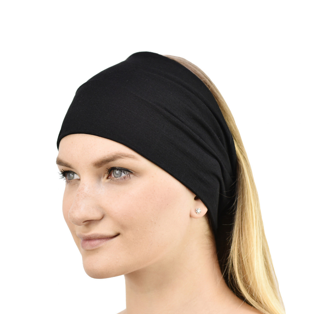 Unisex Silk Headband Hair band Black