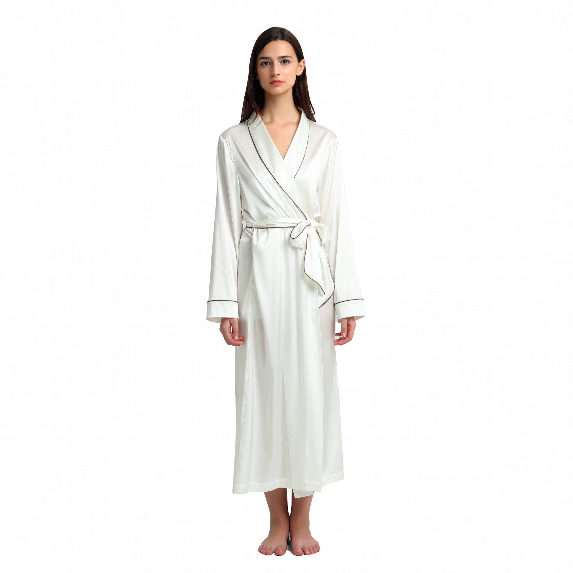 Ivory Silk Dressing Gown