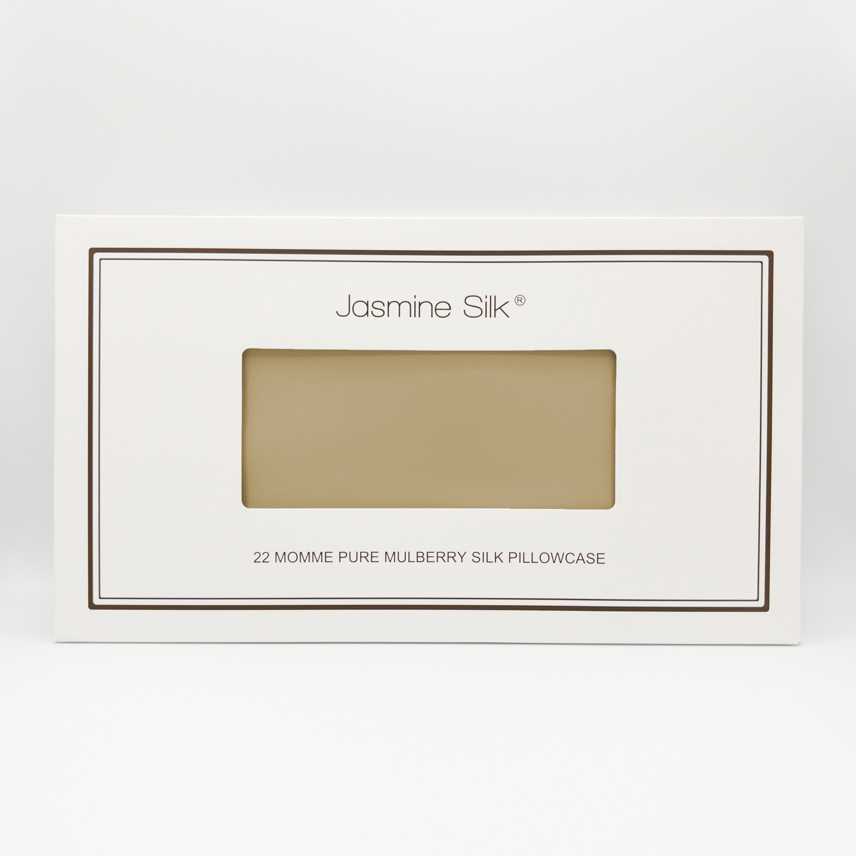 22 Momme Taupe Square Oxford Silk Pillowcase