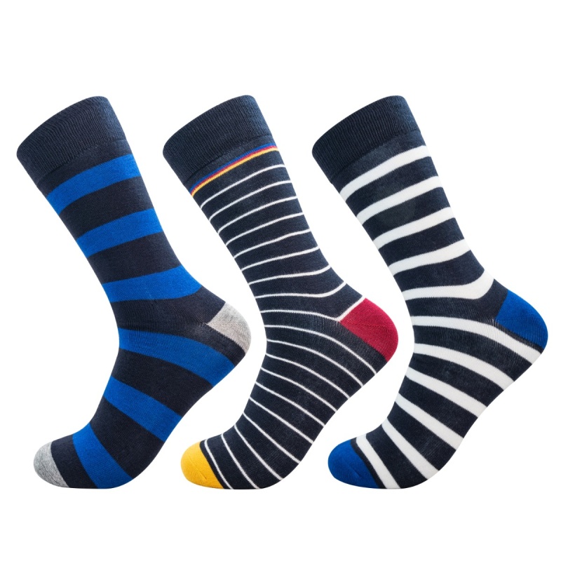 3 Pairs of Mens Supersoft Pure Bamboo Socks - Navy Stripe