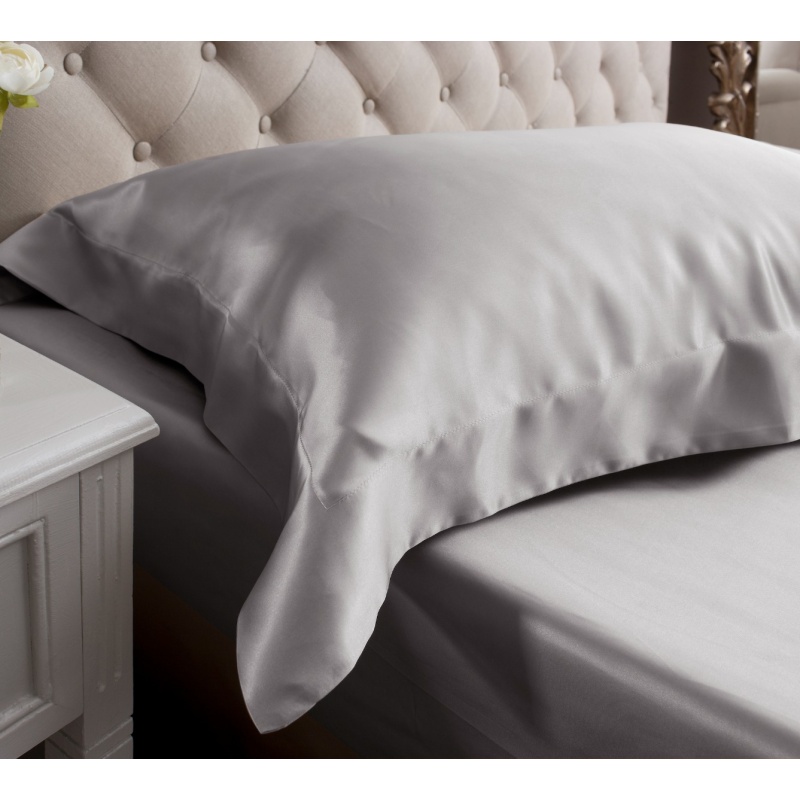 Grey King Size Oxford Silk Pillowcase 