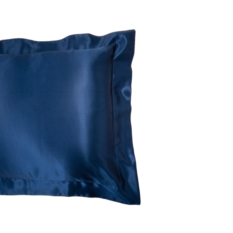 Navy Oxford Square Silk Pillowcase