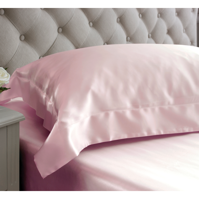 Pink Oxford Square Silk Pillowcase