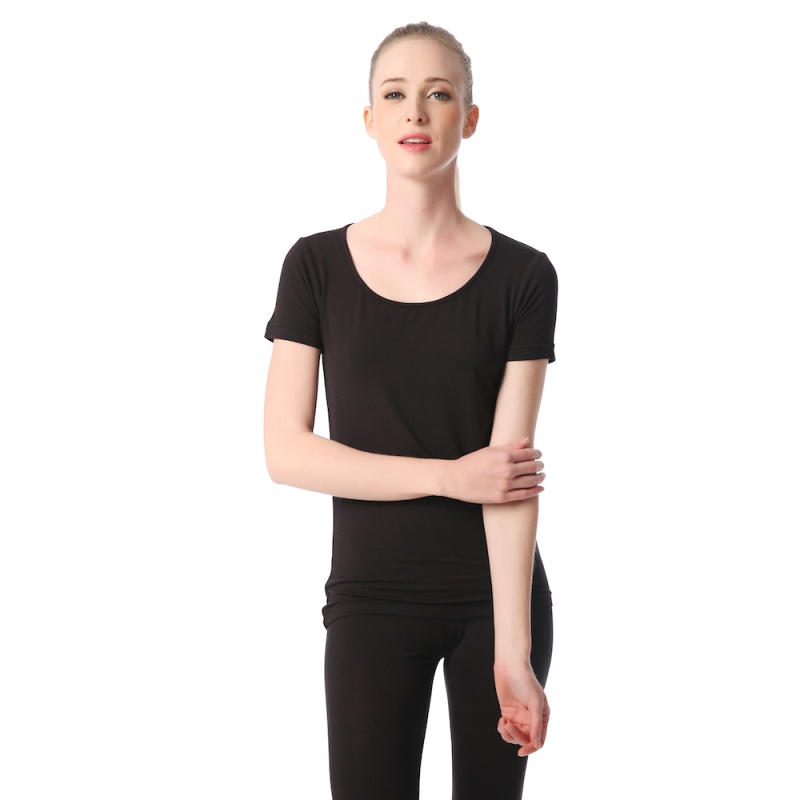Ladies Modal Thermal T-shirt - Black