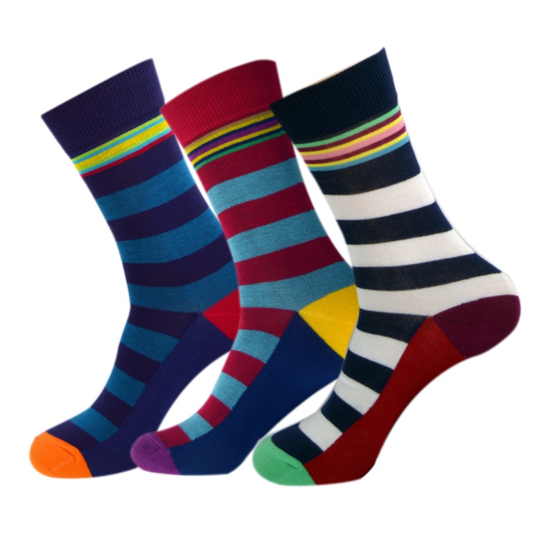 3 Pairs of Mens Supersoft Pure Bamboo Socks - Rugby Stripe