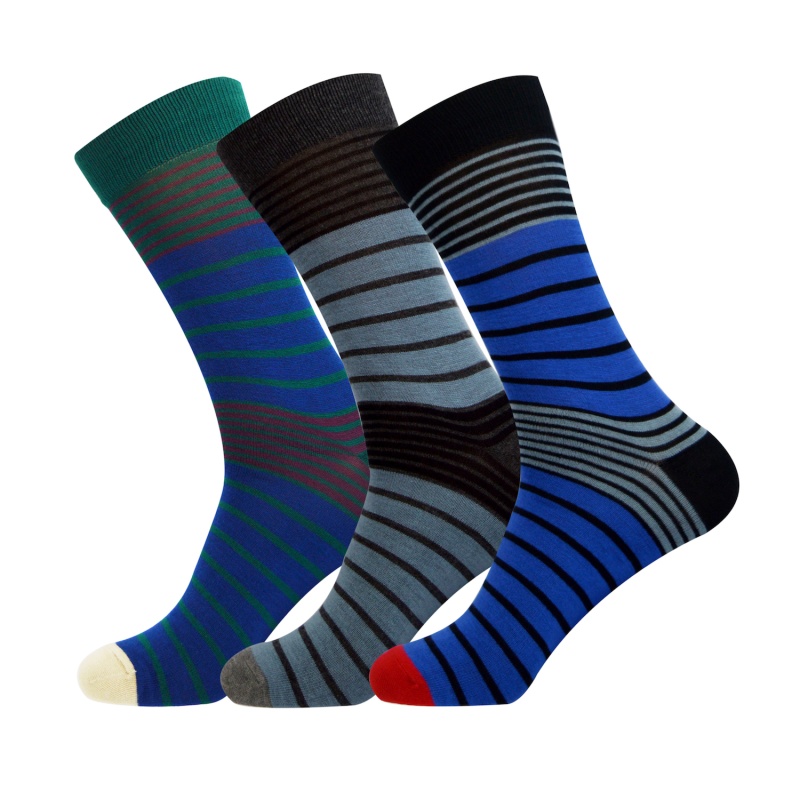 3 Pairs of Mens Supersoft Pure Bamboo Socks - Modern Stripe