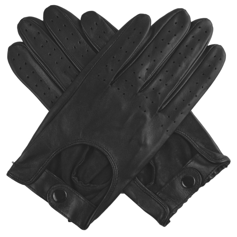 Mens Luxury Genuine Lambskin Leather Driving Gloves
