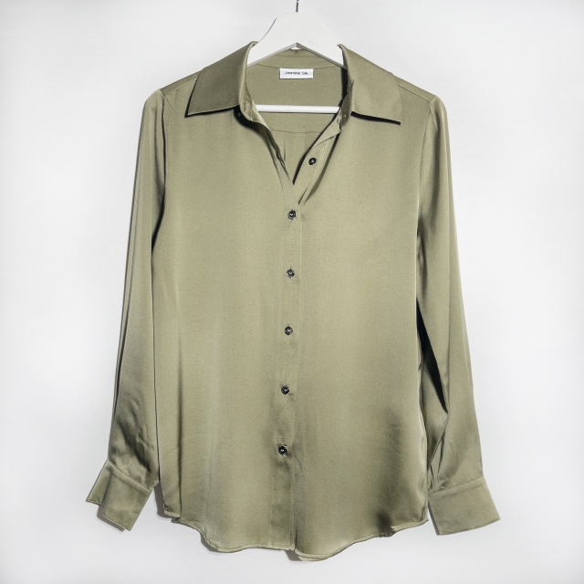 Ladies Khaki Silk Blouse