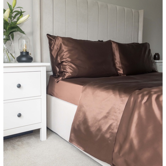 19 Momme Mocha 3PCs Silk Duvet Cover Set