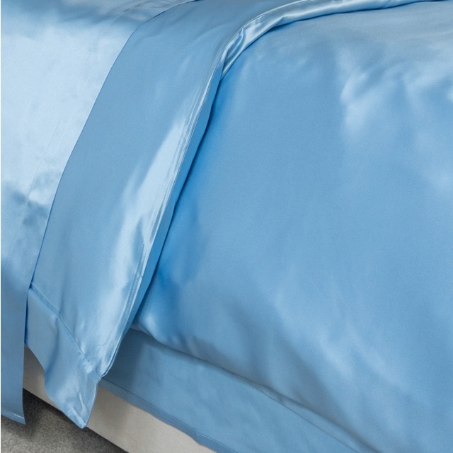 Blue Silk Duvet Cover
