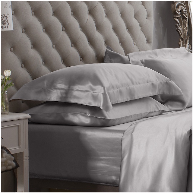 22 Momme Grey Oxford King Silk Pillowcase