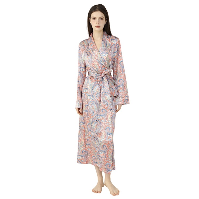 Women’s Liberty Great Missenden Orange Silk Dressing Gown 
