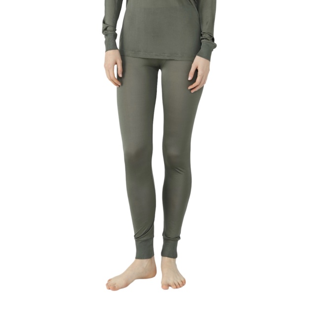 Womens Pure Silk Khaki Long Johns