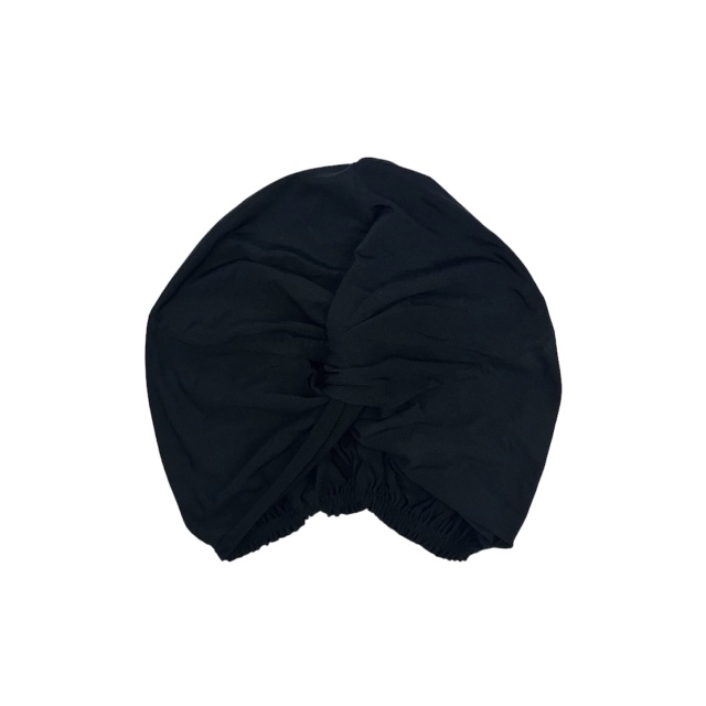 Black Knitted Silk Turban Hair Wrap