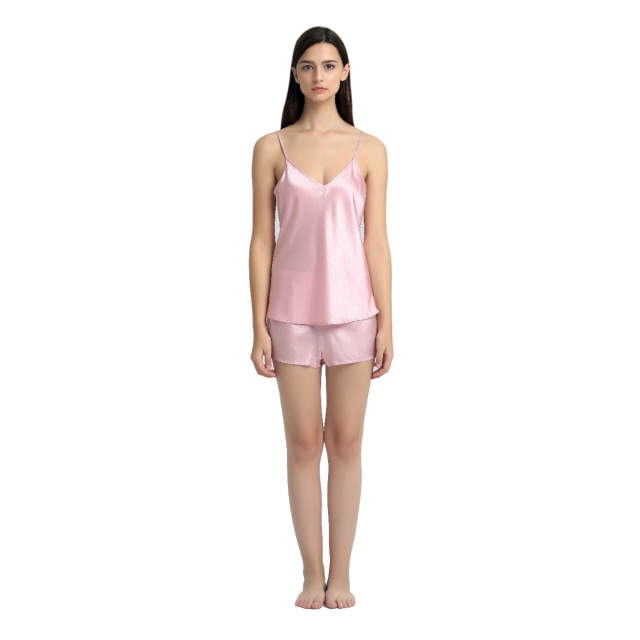 Pink Silk Camisole Set