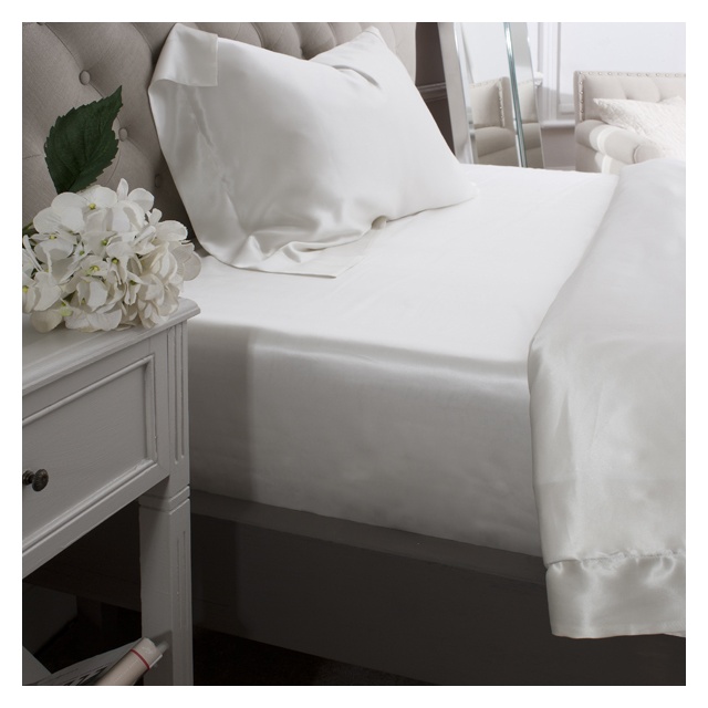 19 Momme Ivory Silk Fitted Sheet