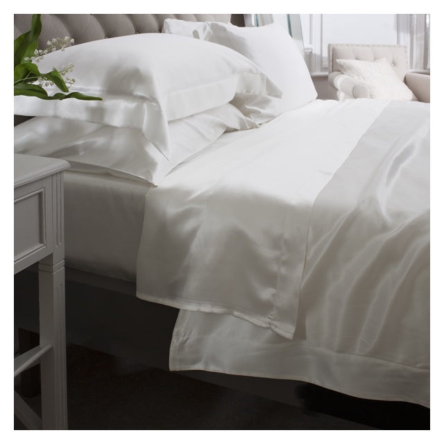 19 Momme Ivory Silk Flat Sheet