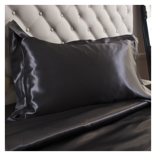 Black Oxford Silk Pillowcase
