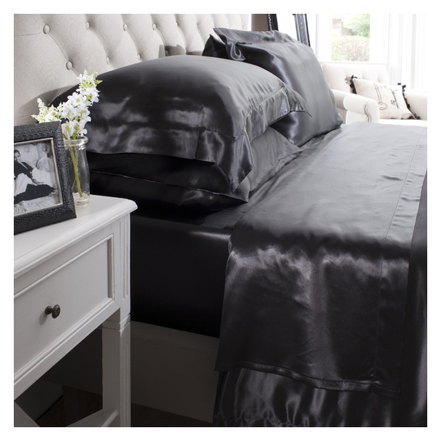 19 Momme Black Silk Flat Sheet