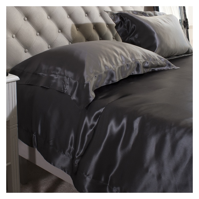 19 Momme Black 3PCs Silk Duvet Cover Set