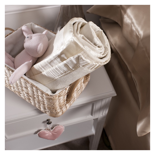 Ivory Silk Baby Blanket 75 X 100CM