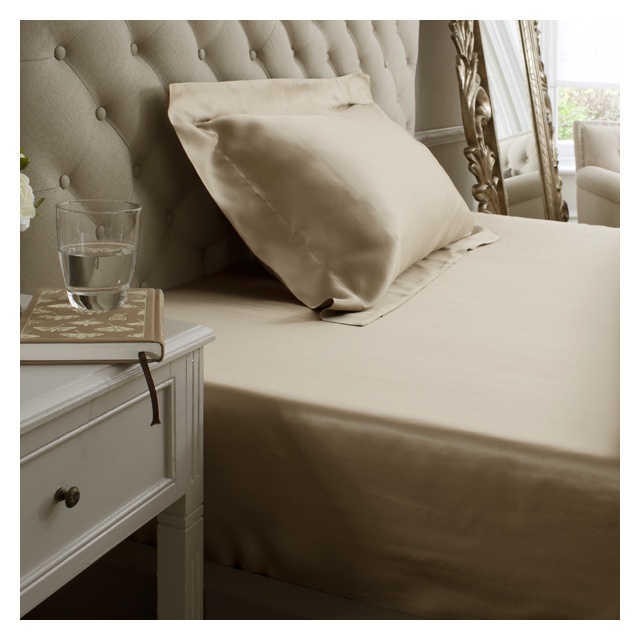 19 Momme Taupe Silk Fitted Sheet