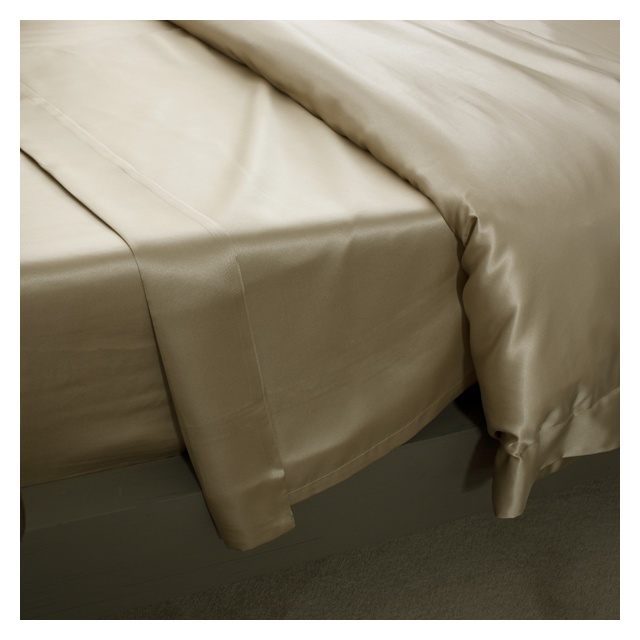 19 Momme Taupe Silk Flat Sheet