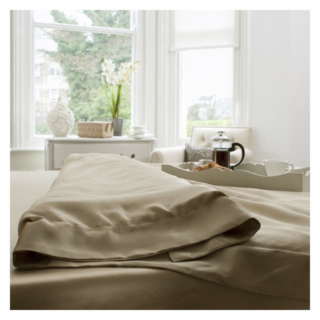 19 Momme Taupe Silk Duvet Cover