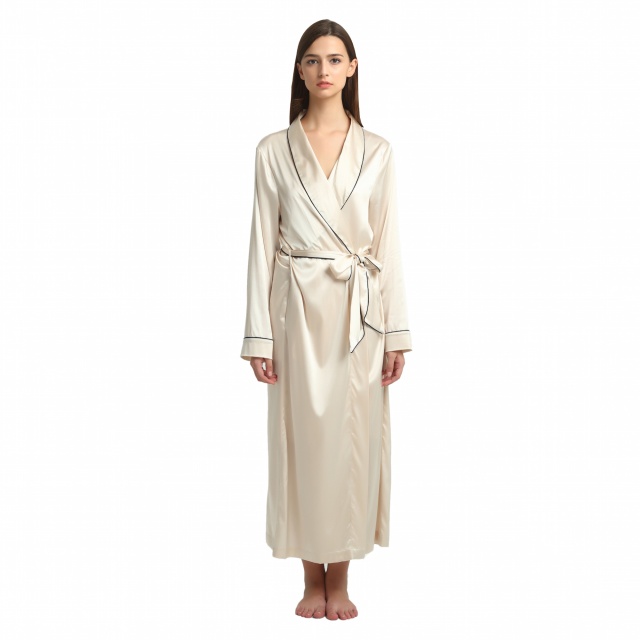 Nude Silk Dressing Gown