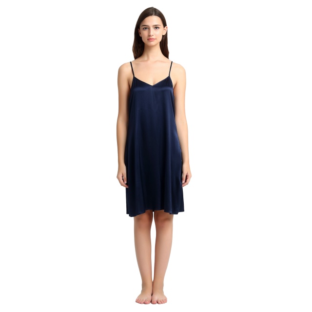 Navy Silk Nightie