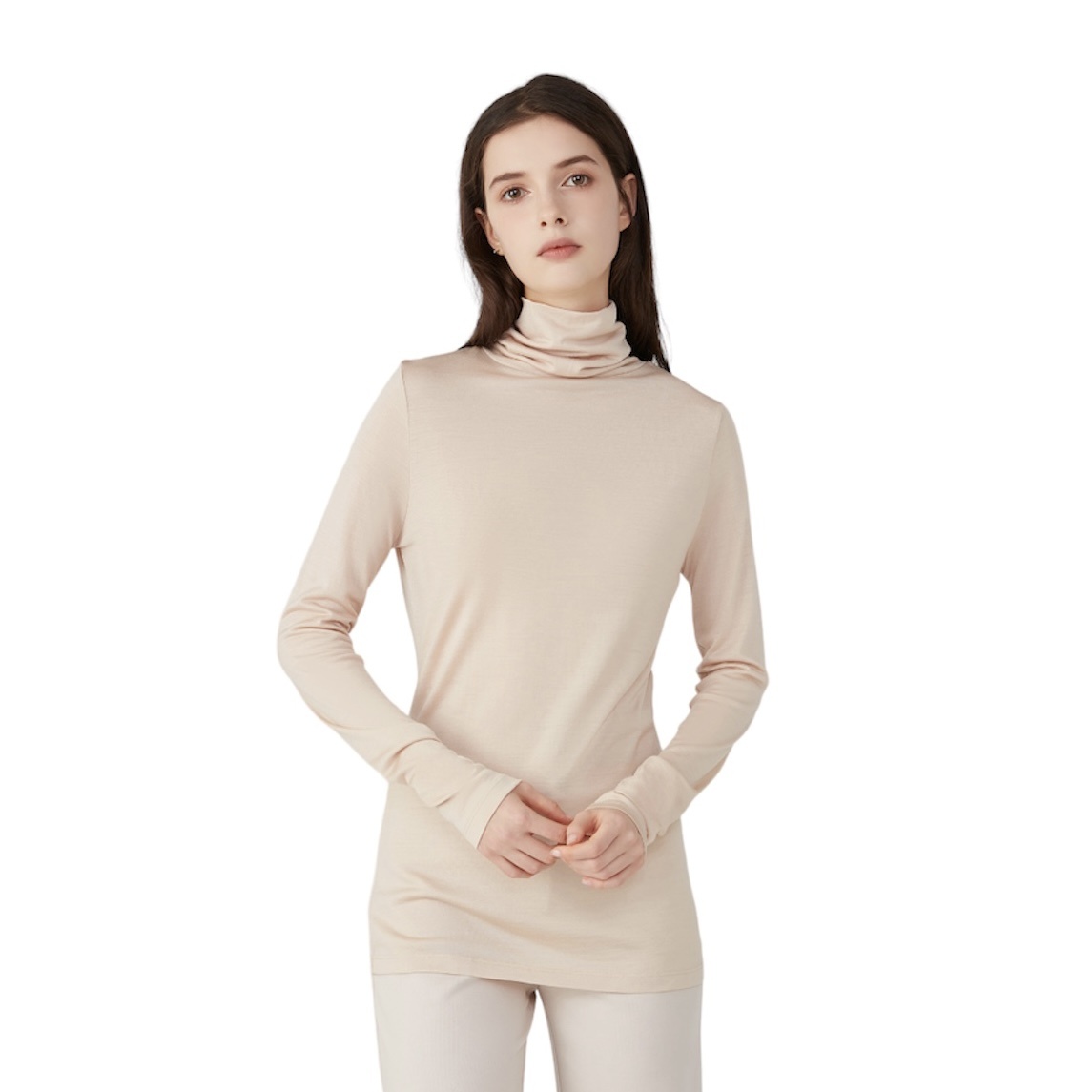 Womens silk turtleneck hot sale