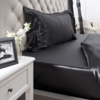 19 Momme Black Silk Fitted Sheet