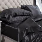 19 Momme Black 6PCs Silk Duvet Cover Set