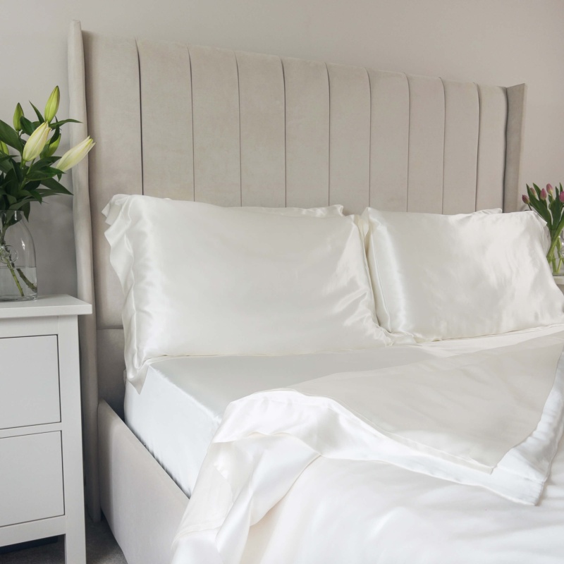 22 Momme 4PCS Ivory Silk Duvet Cover Set