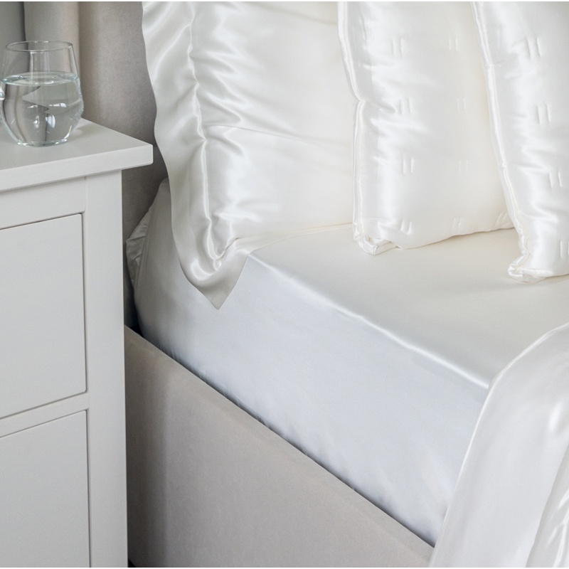 22 Momme Ivory Silk Fitted Sheet 