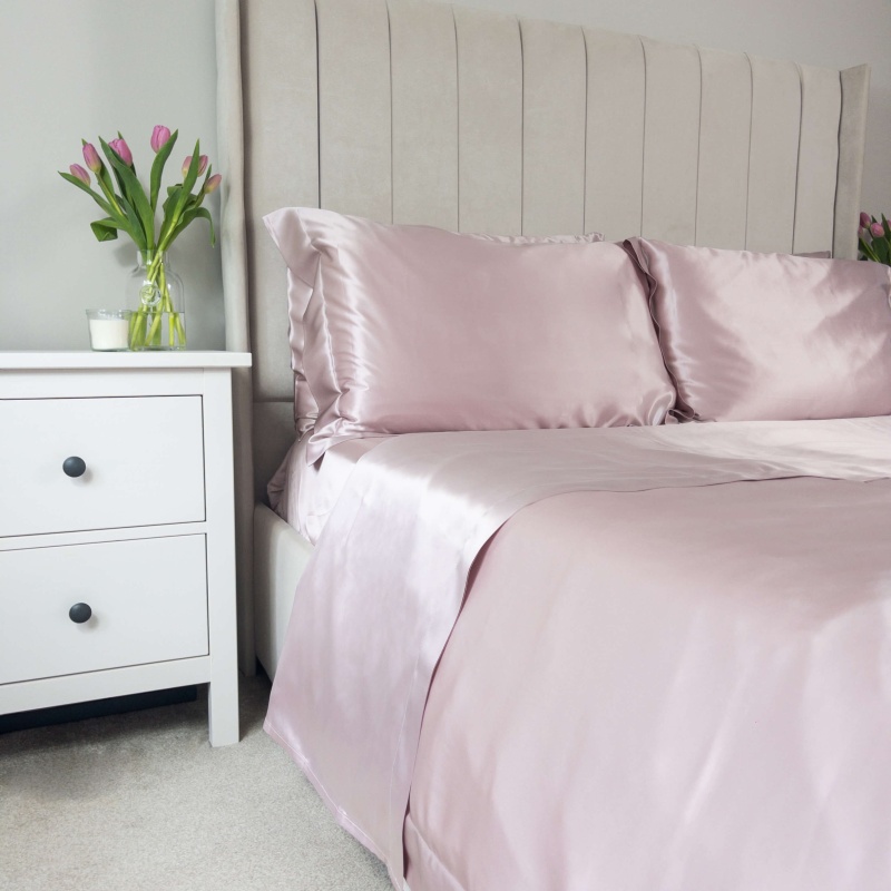 19 Momme Pink Silk Duvet Cover