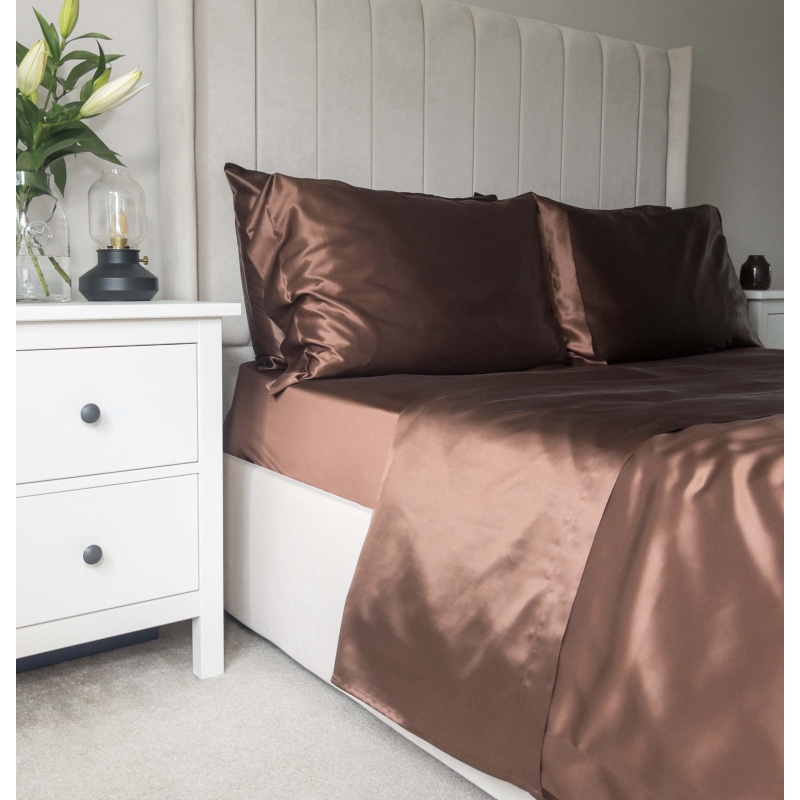 19 Momme Mocha 3PCs Silk Duvet Cover Set