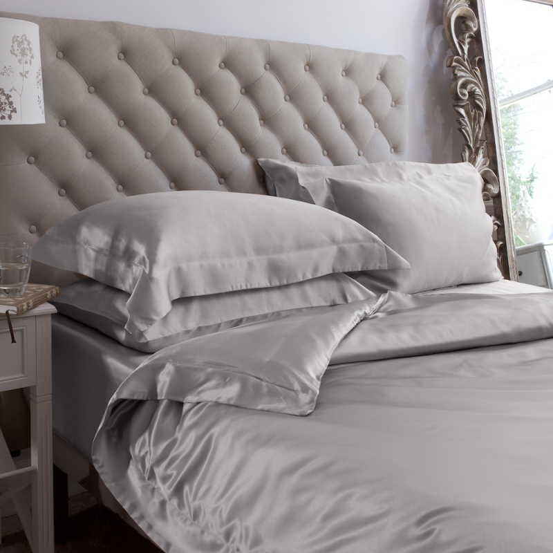 19 Momme Grey 6PCs Silk Duvet Cover Set