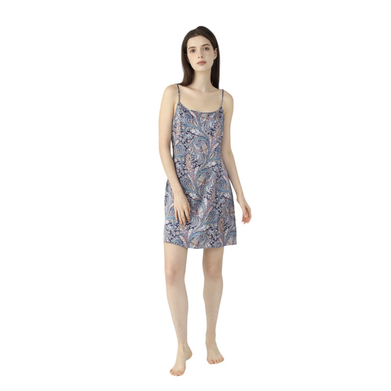 Women’s Liberty Great Missenden Navy Silk Nightie