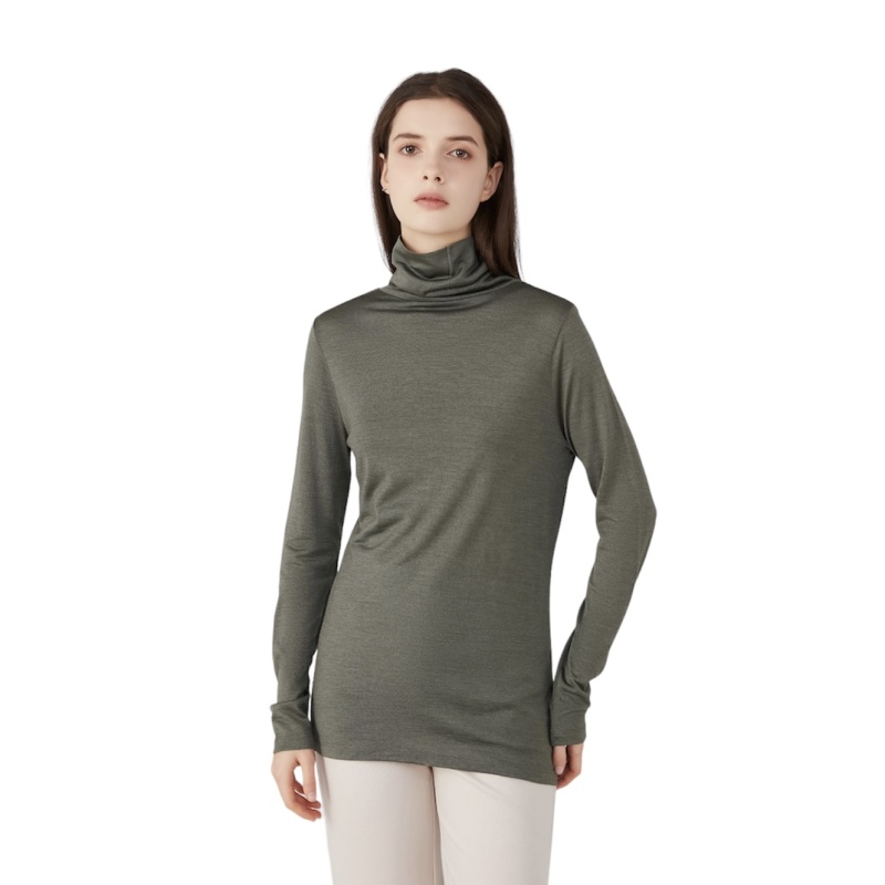 Women's silk polo neck online