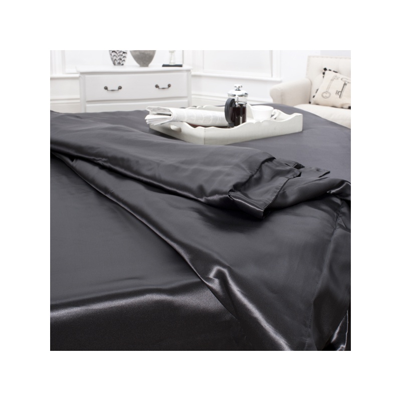 19 Momme Black Silk Duvet Cover