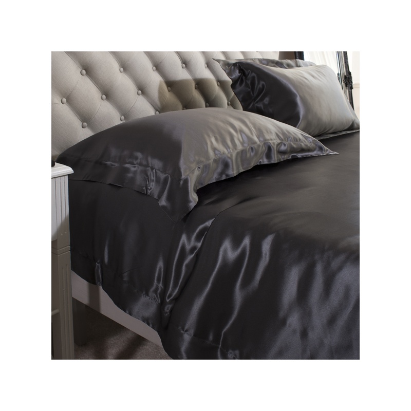 19 Momme Black 3PCs Silk Duvet Cover Set