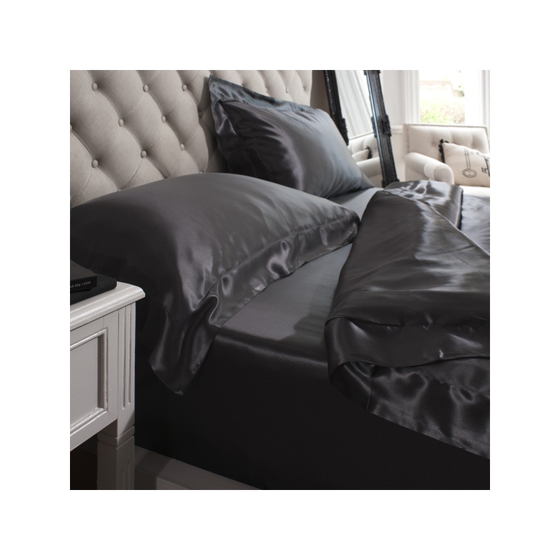 19 Momme Black 4PCs Silk Duvet Cover Set