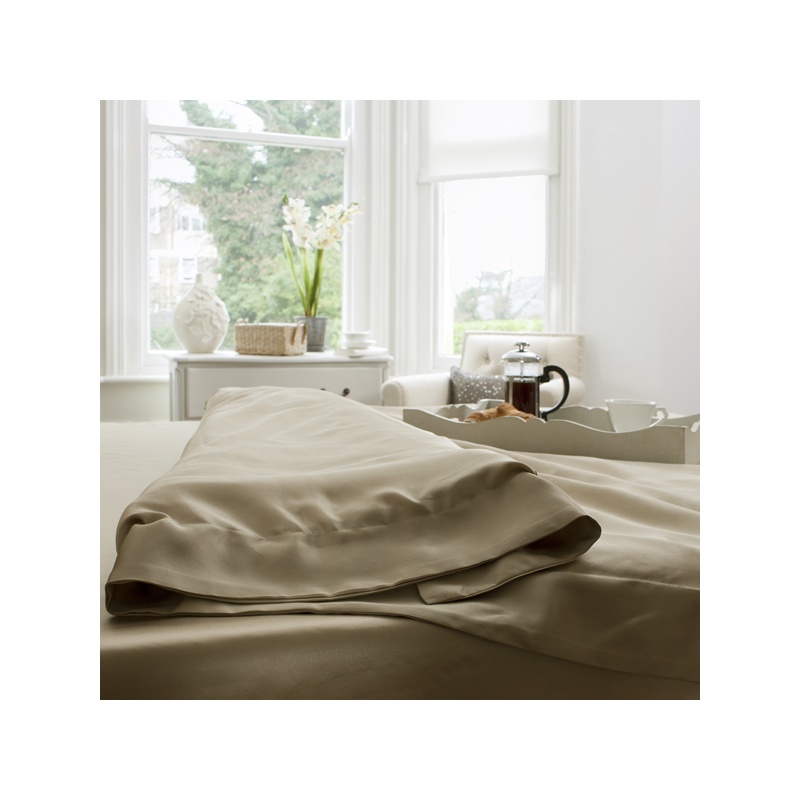 19 Momme Taupe Silk Duvet Cover