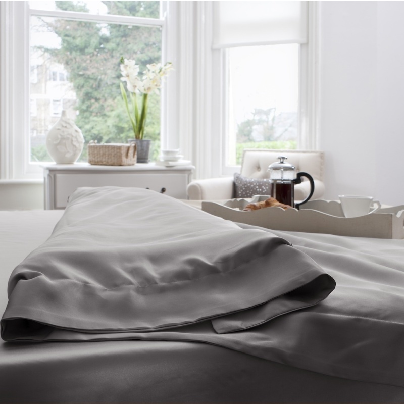 19 Momme Grey Silk Duvet Cover