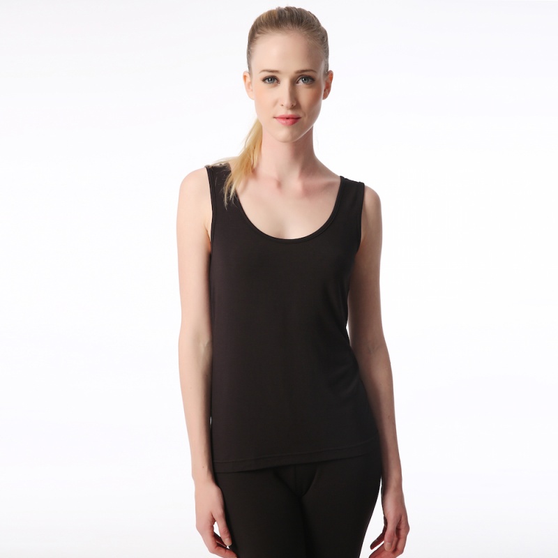 Ladies Modal Thermal Vest - Black