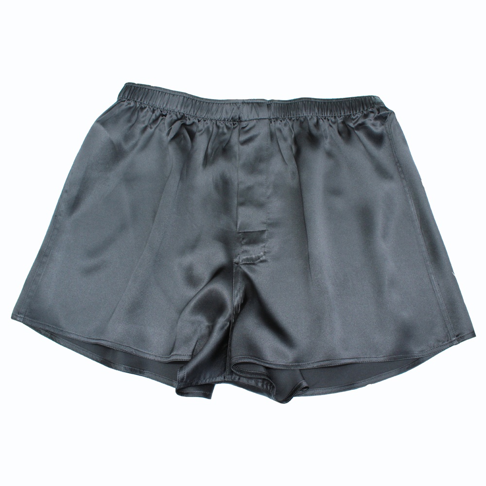 Men's Black Silk Boxer Shorts