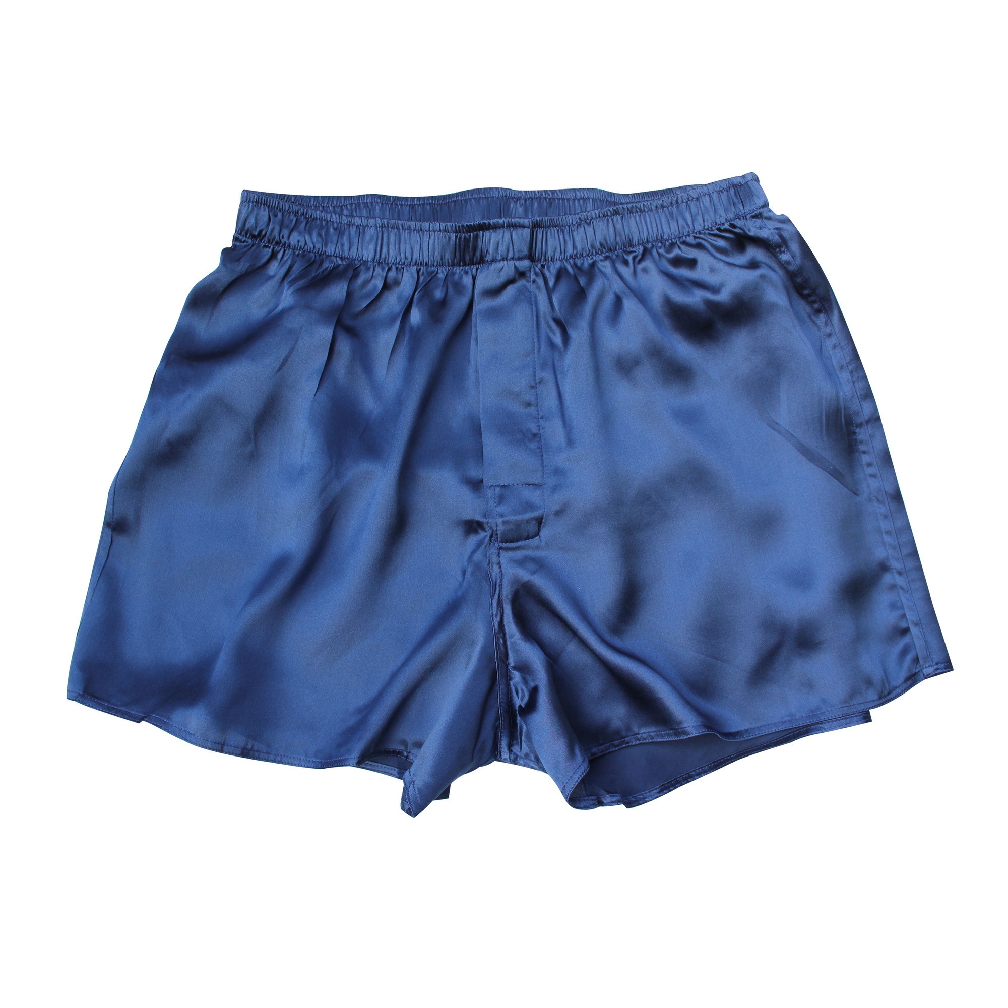 Men's Navy Silk Boxer Shorts