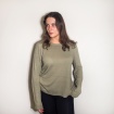 Ladies Khaki Noil Silk Long Sleeved Top